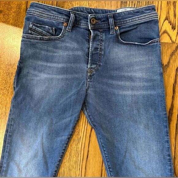 Diesel Baster Regular Slim Tapered Jeans Muted Blue 084NS W30 L30 - Picture 3 of 9